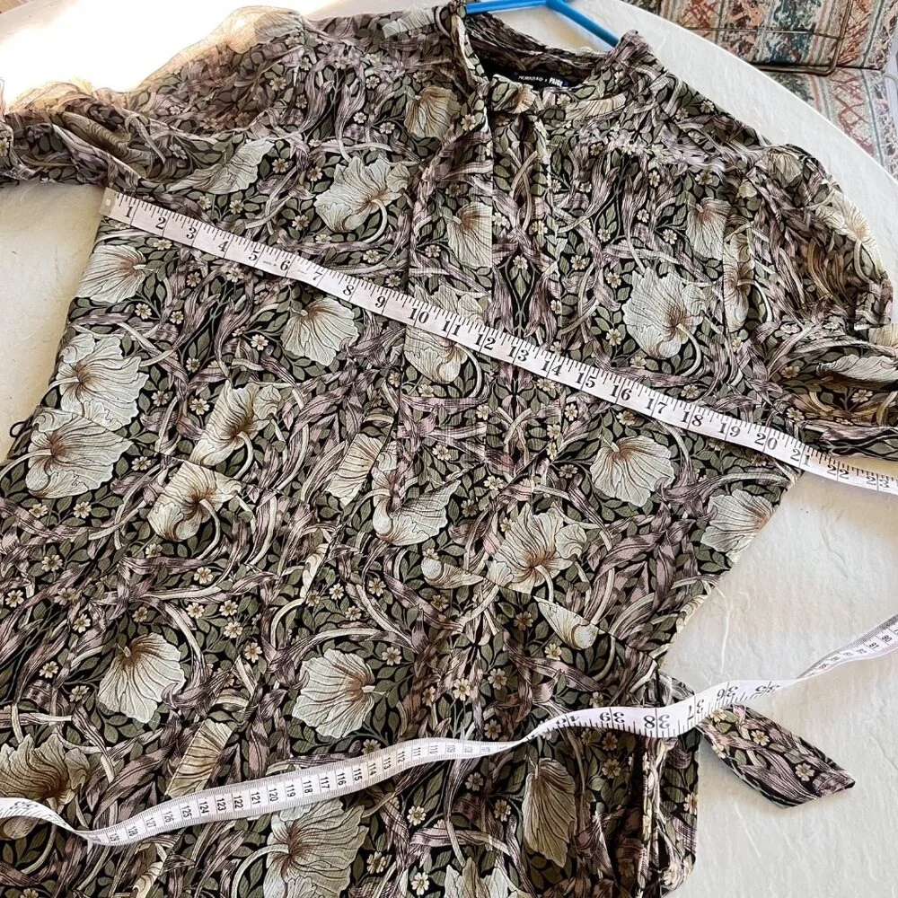 Morris & Co x PAIGE Vittoria Pimpernel 100% Silk Mini Dress Size L - Picture 7 of 12